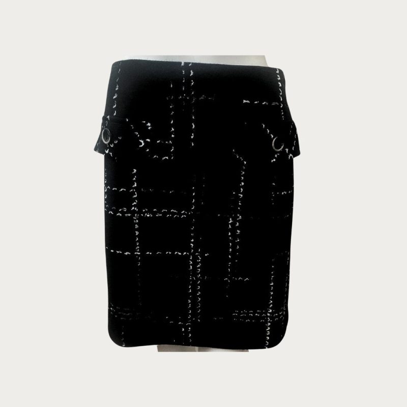 black and white plaid skirt 915564