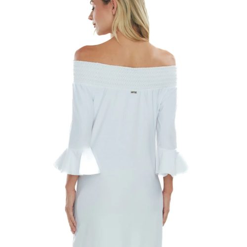 white embroidered off the shoulder dress 919172