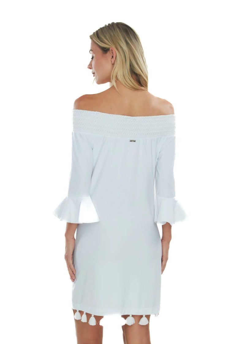 white embroidered off the shoulder dress 919172