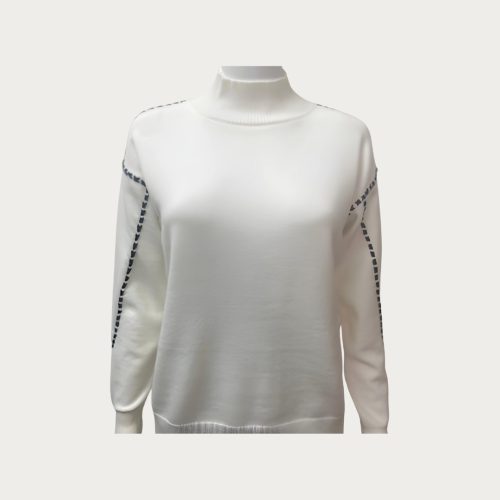 white whipstitch turtleneck sweater 867897